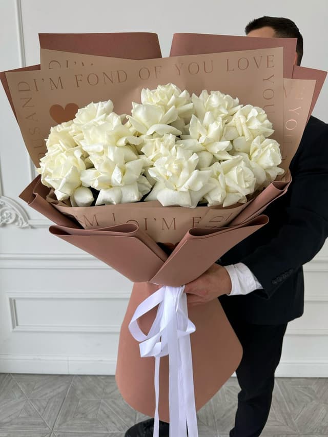 Букет из белых французских роз